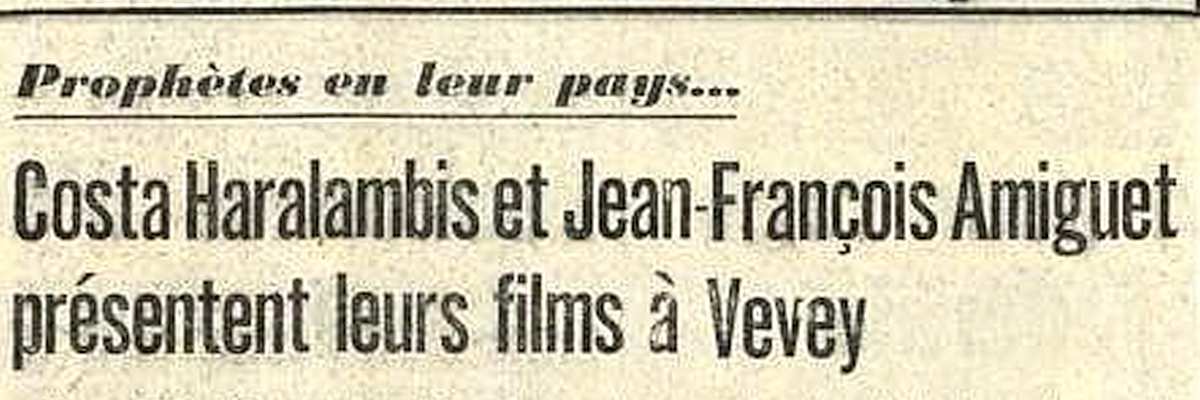 Costa Haralambis et Jean-François Amiguet présentent leurs films à Vevey