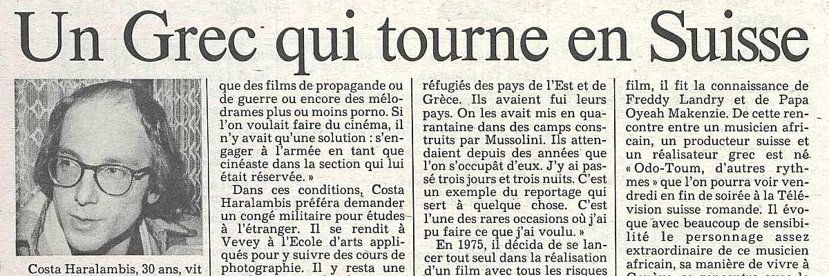 Un Grec qui tourne en Suisse