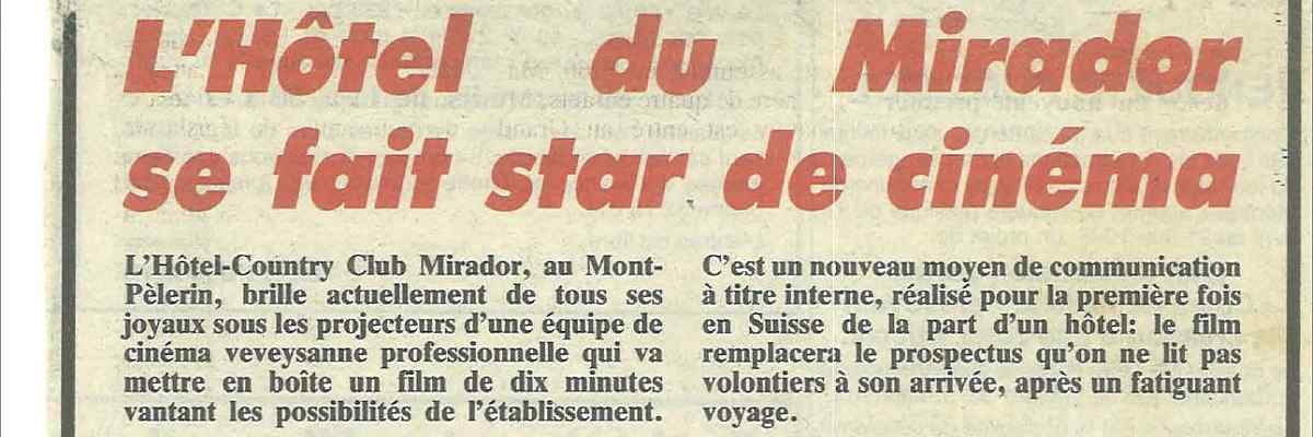 L'hôtel du Mirador se fait star de cinéma